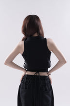 Ring zip sleeveles tops