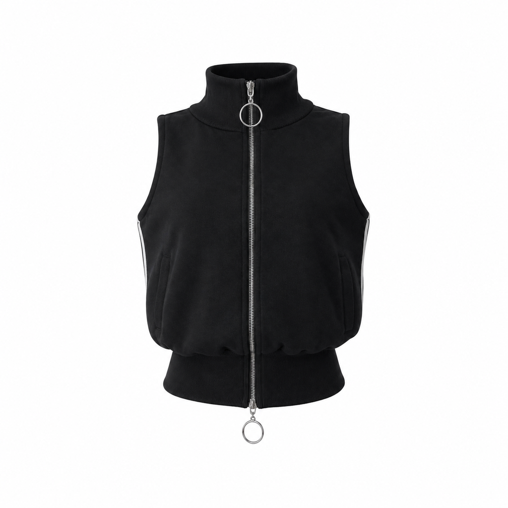 Ring zip sleeveles tops
