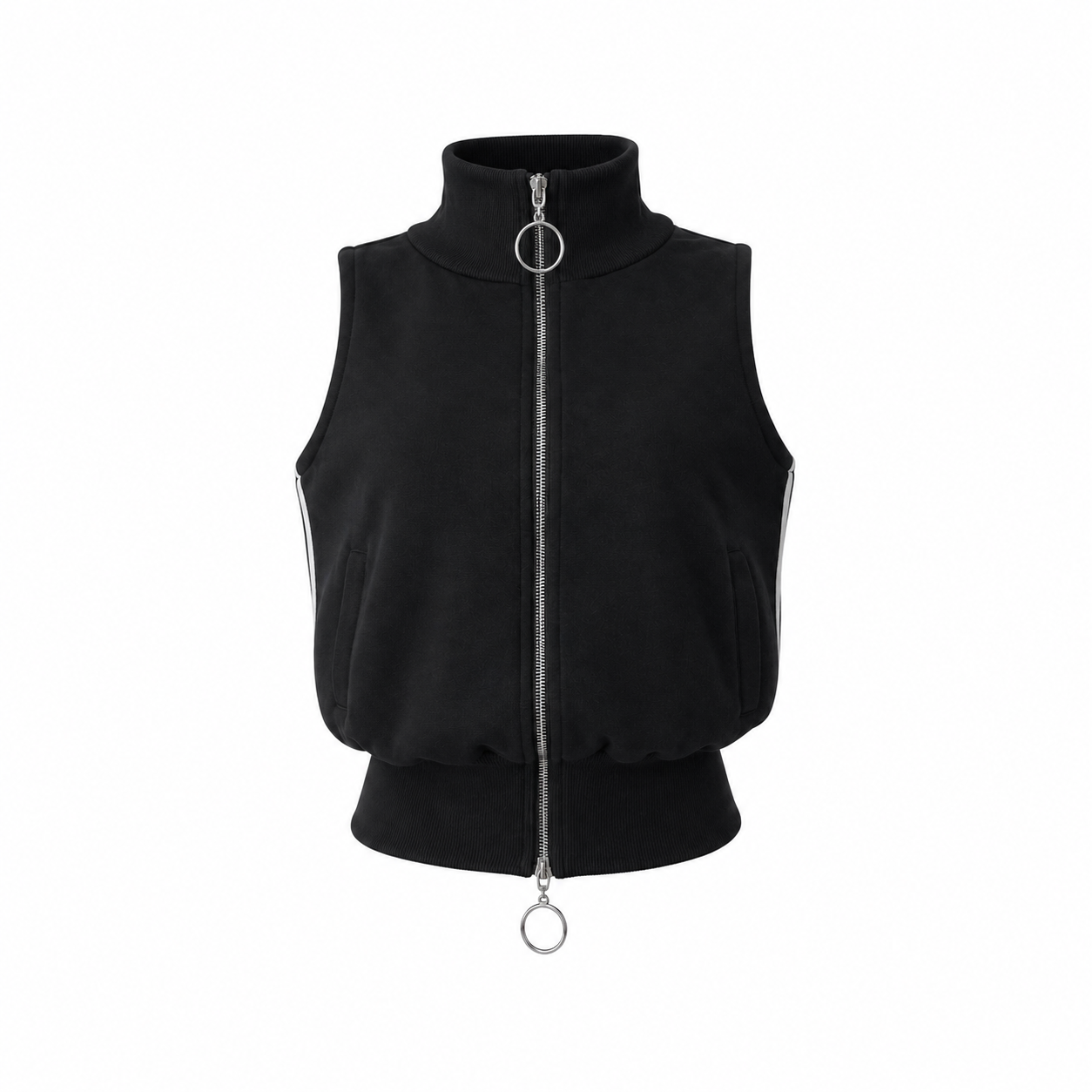 Ring zip sleeveles tops