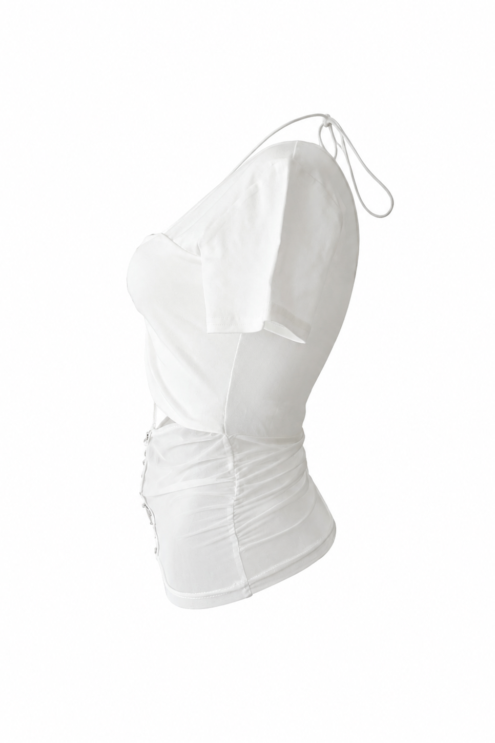 Sheer panel gather tops
