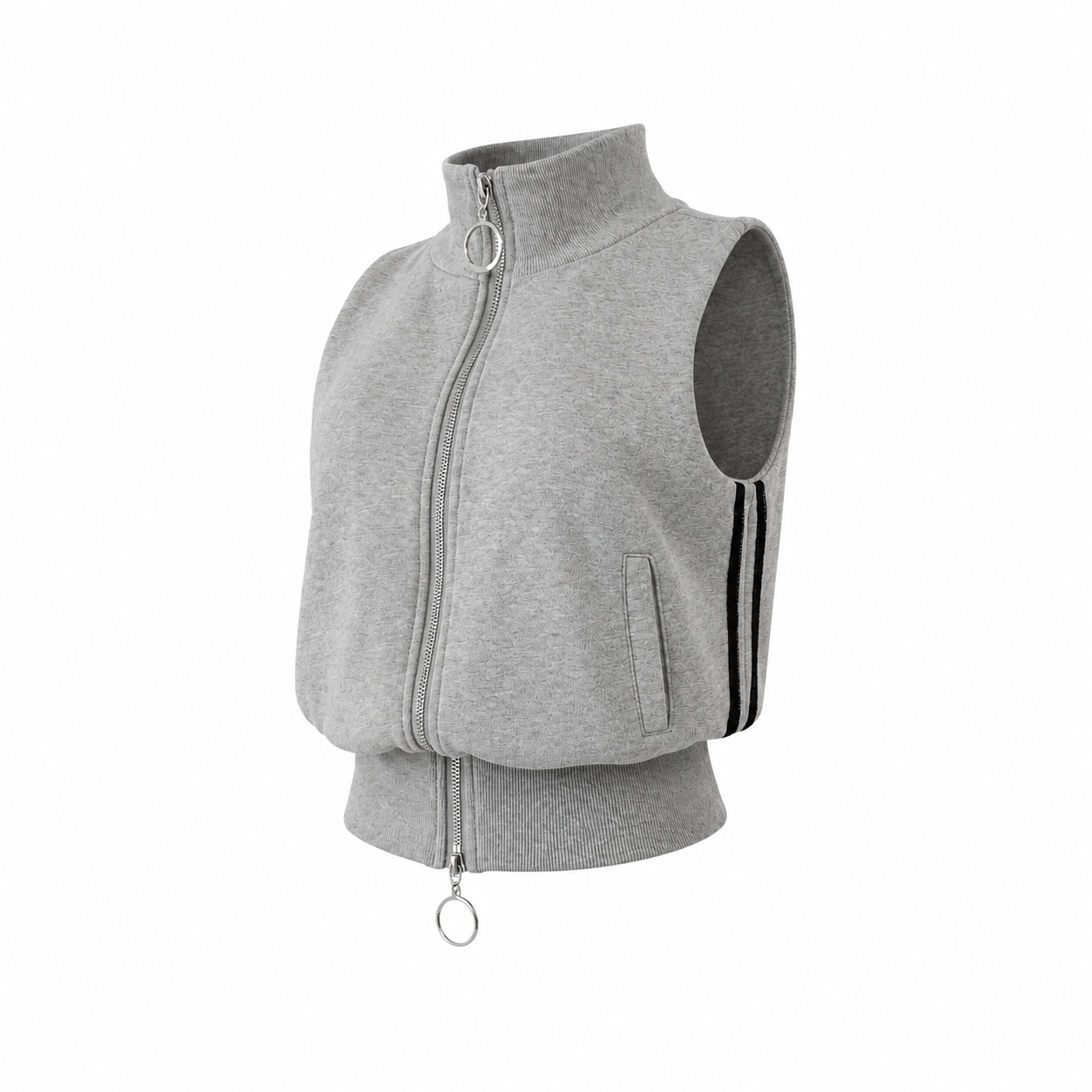 Ring zip sleeveles tops