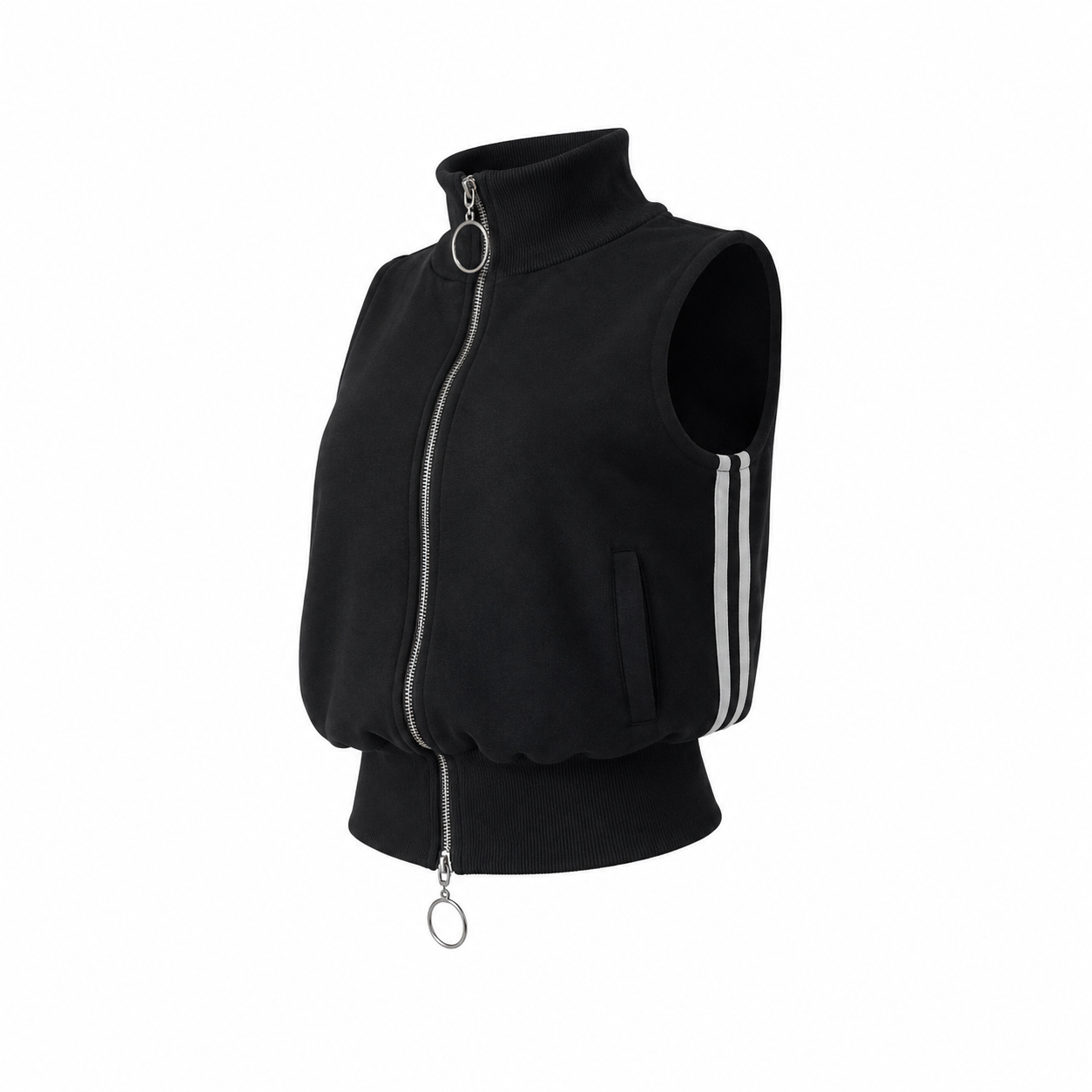 Ring zip sleeveles tops