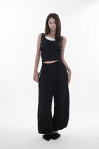 Eyelet layered tank top