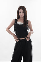 Eyelet layered tank top
