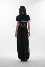 Open back lace-up tee