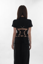 Open back lace-up tee