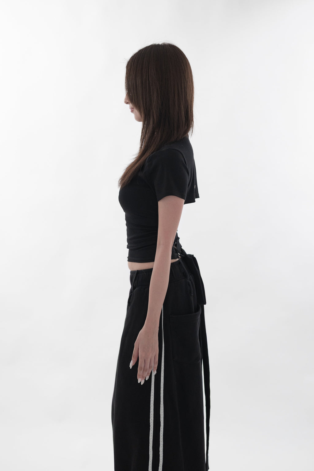 Open back lace-up tee