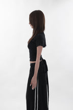 Open back lace-up tee