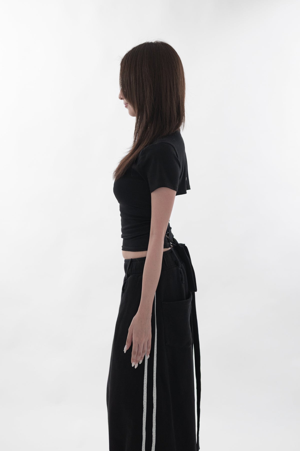 Open back lace-up tee