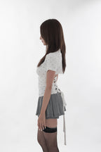 Open back lace-up tee