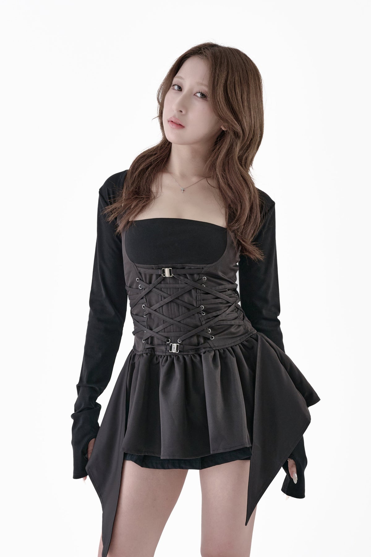 【PRE-ORDER】lace-up bolero dress set