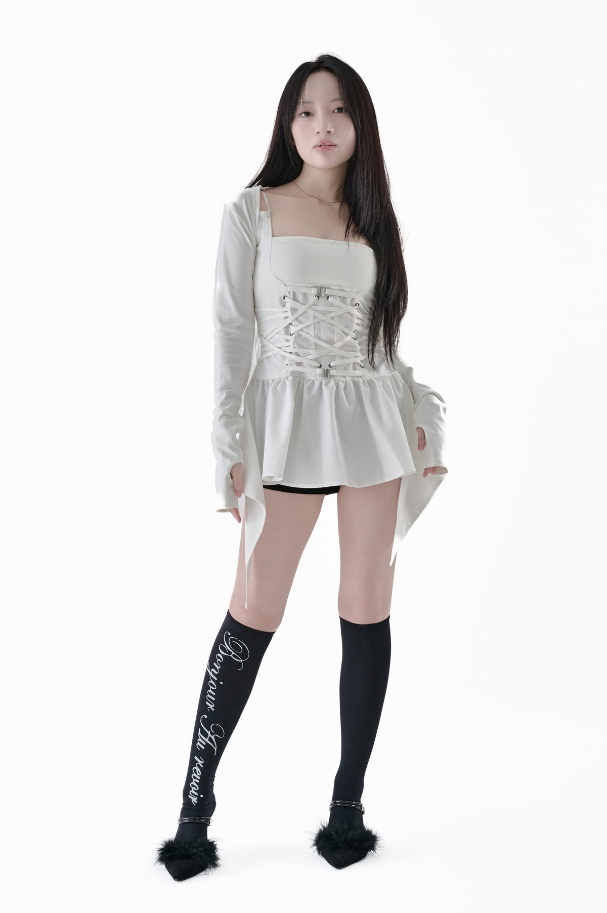 【PRE-ORDER】lace-up bolero dress set