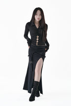 Sneer knit panel tops