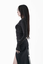 Sneer knit panel tops