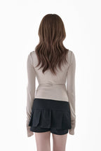 Sneer knit panel tops