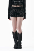 Velour Mini Shorts