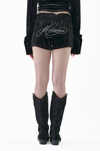 Velour Mini Shorts