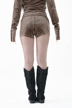 Velour Mini Shorts