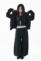Fur hood big logo sweat parker