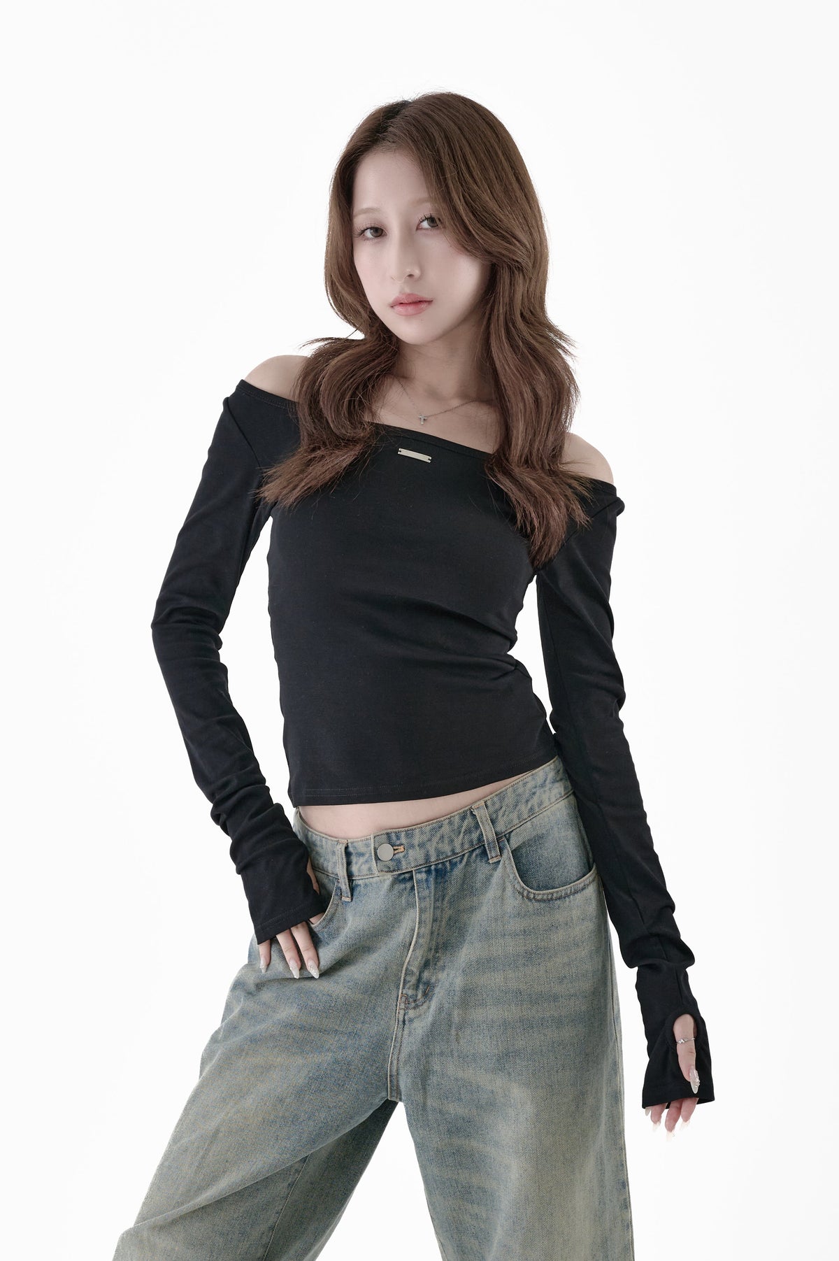 Back lace open tops