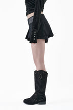 Low rise pleated skirt