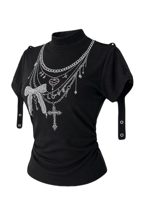 Chain graphic design tops